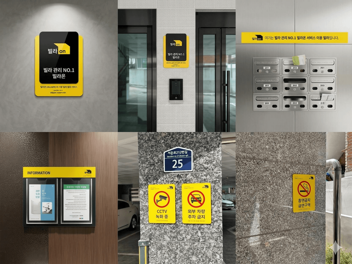 빌라온 브랜딩 키트 - 명판, 현판, 안내판